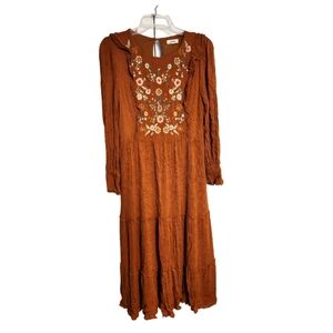 Embroidered Bohemian Maxi Dress